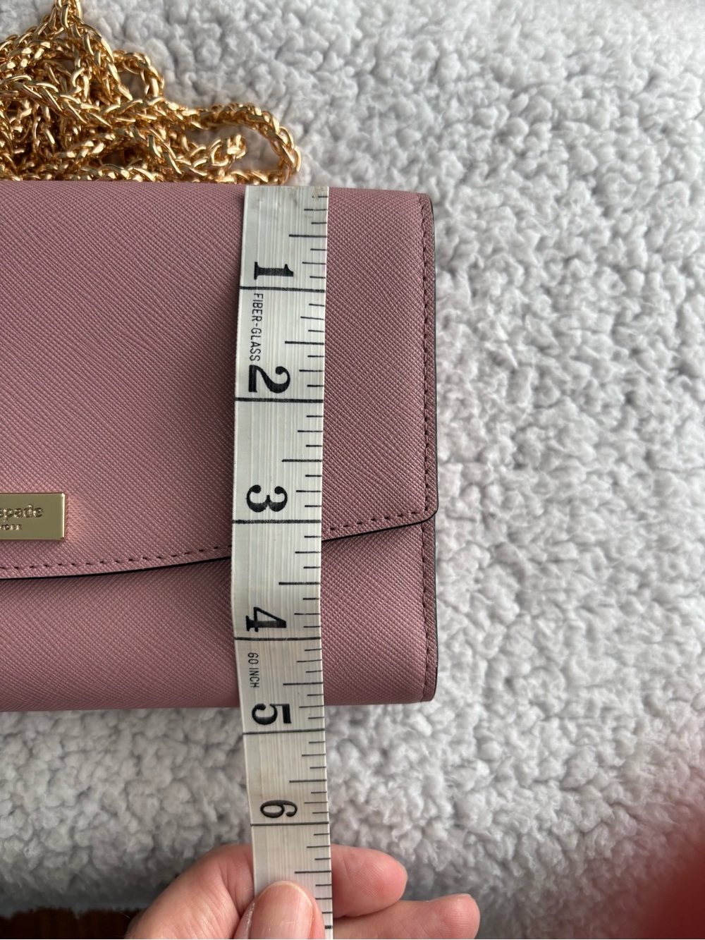 Kate Spade Pink Saffiano Leather Flap Chain Wallet Crossbody Bag - Like New - Picture 12 of 14